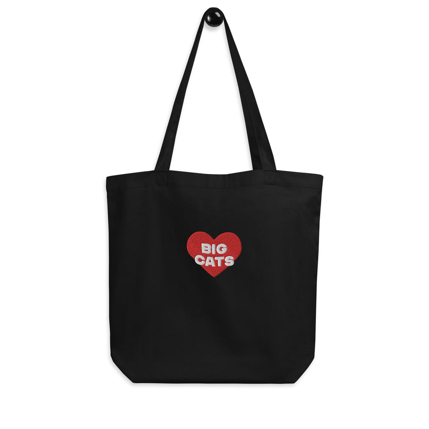 "Big Cat Love" Embroidery Eco Tote Bag – Small