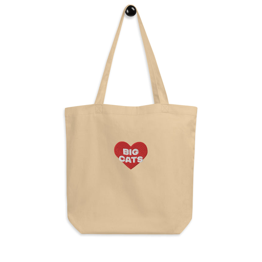 "Big Cat Love" Embroidery Eco Tote Bag – Small