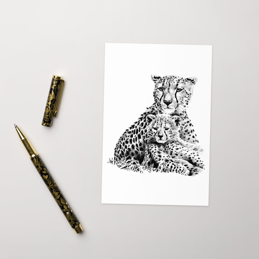 "Cheetah Kin" Greeting Card – 4" x 6"