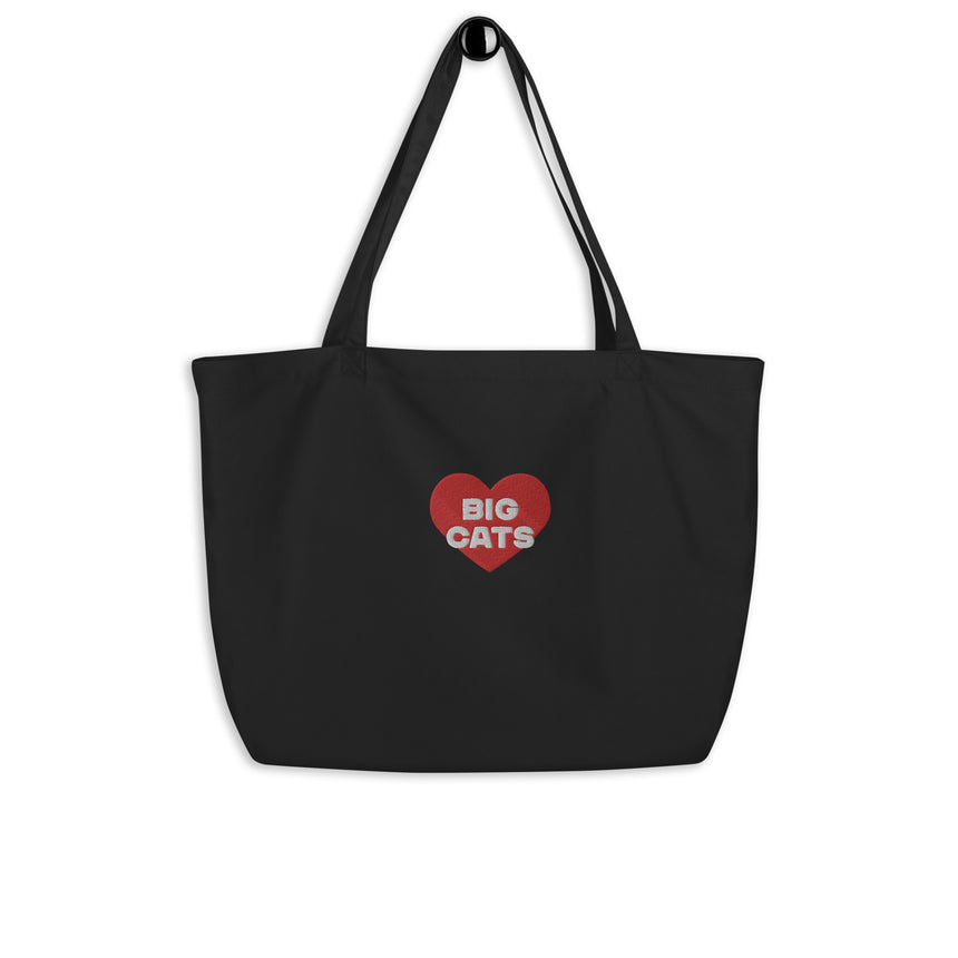 "Big Cat Love" Embroidery Eco Tote Bag – Large