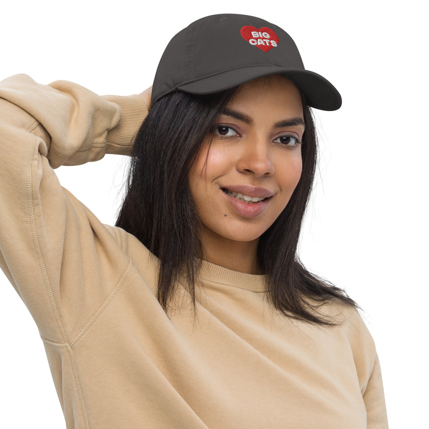 "Big Cat Love" Embroidery Organic Dad Hat