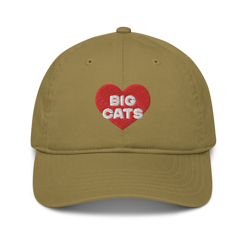 "Big Cat Love" Embroidery Organic Dad Hat