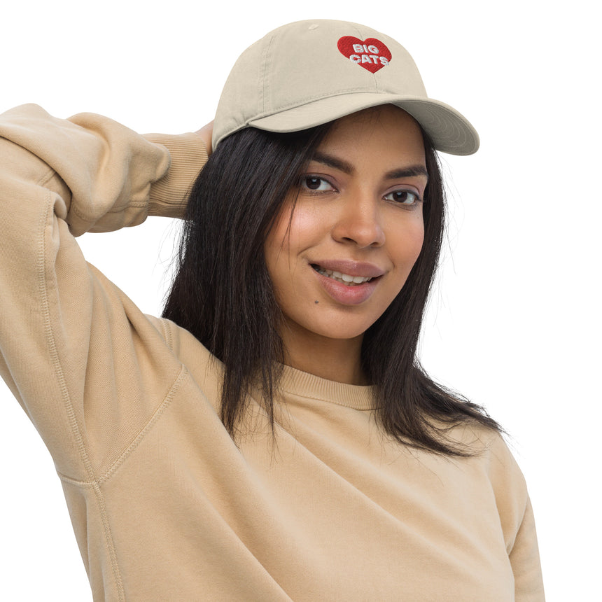"Big Cat Love" Embroidery Organic Dad Hat