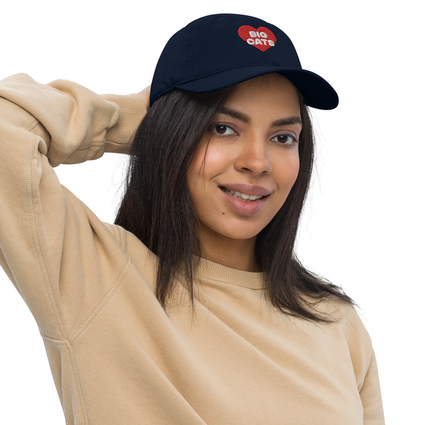 "Big Cat Love" Embroidery Organic Dad Hat
