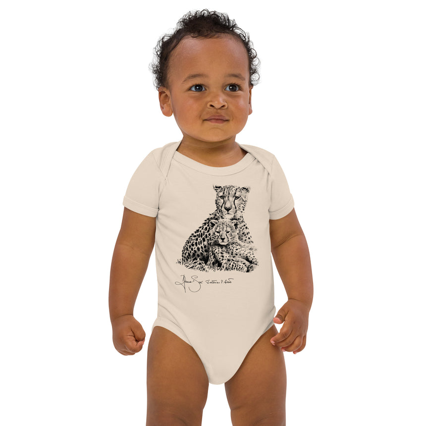 "Cheetah Kin" Organic Cotton Baby Bodysuit