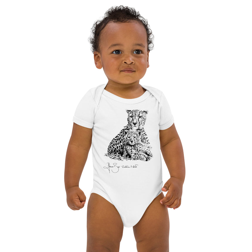 "Cheetah Kin" Organic Cotton Baby Bodysuit