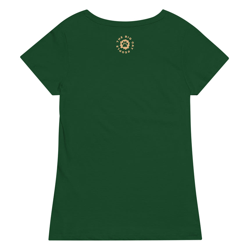 "Big Cat Love" Embroidery Organic Cotton T-shirt – Women's