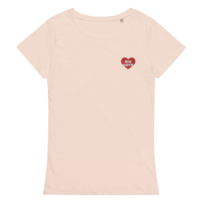 "Big Cat Love" Embroidery Organic Cotton T-shirt – Women's