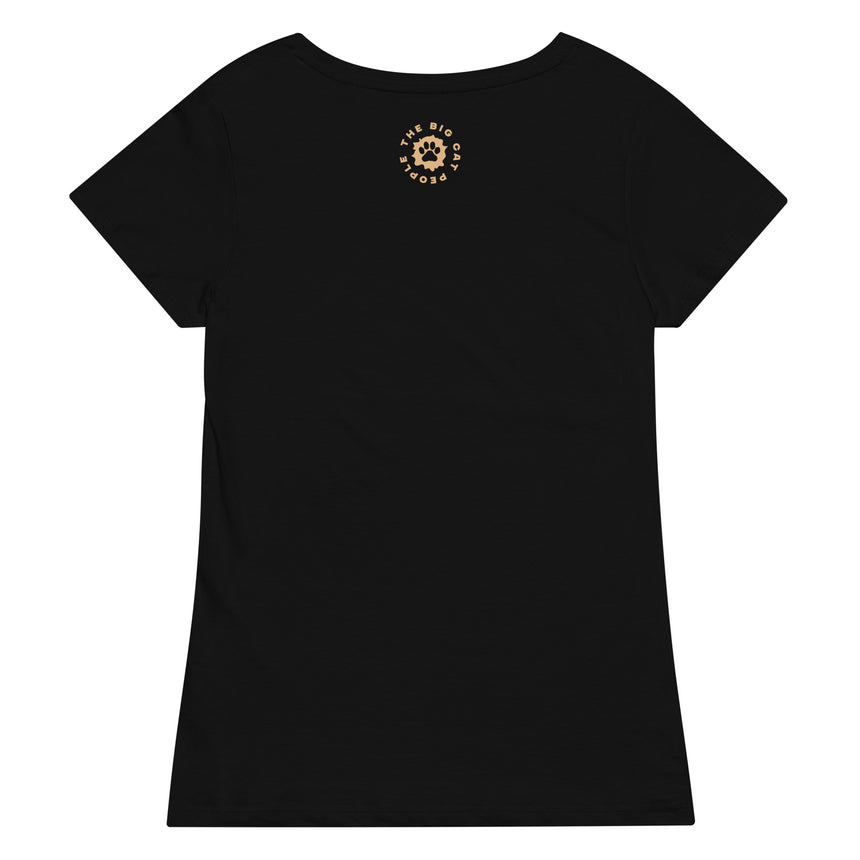 "Big Cat Love" Embroidery Organic Cotton T-shirt – Women's