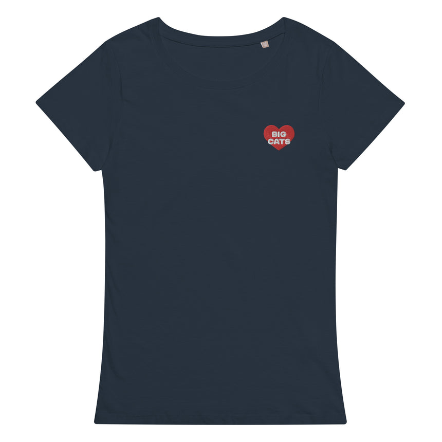 "Big Cat Love" Embroidery Organic Cotton T-shirt – Women's