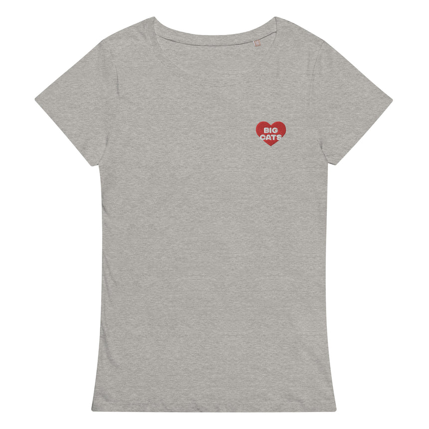 "Big Cat Love" Embroidery Organic Cotton T-shirt – Women's