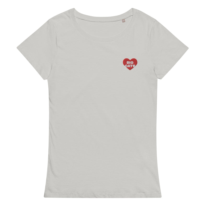 "Big Cat Love" Embroidery Organic Cotton T-shirt – Women's