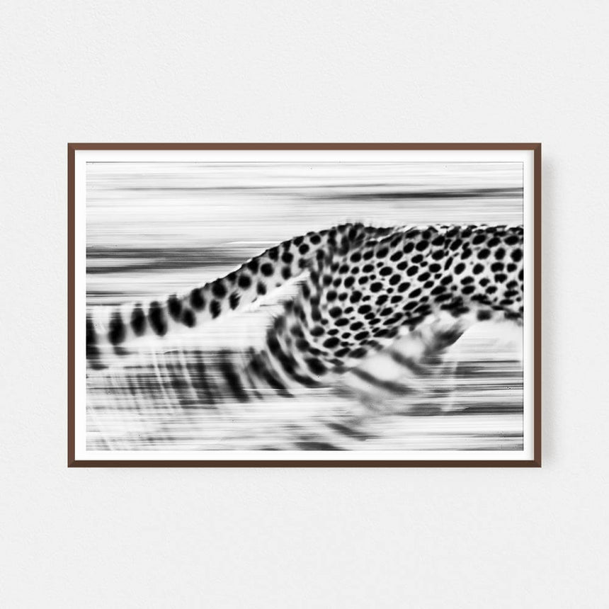 Fine art photographic print by Jonathan and Angela Scott, depicting a cheetah in mid-flight in Maasai Mara. Kenya.