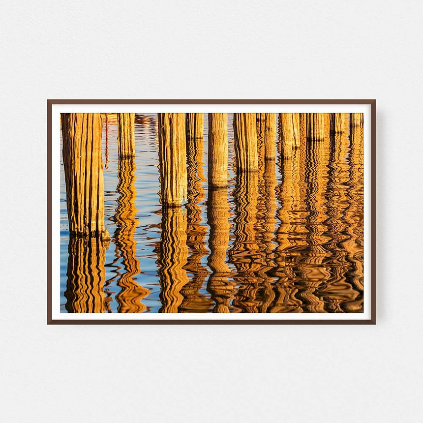 Fine art photographic print by Jonathan and Angela Scott, depicting stunning reflections in the water in Rangoon, Myanmar. 