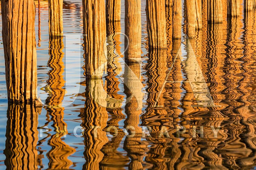 Fine art photographic print by Jonathan and Angela Scott, depicting stunning reflections in the water in Rangoon, Myanmar. 