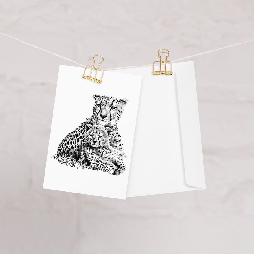 "Cheetah Kin" Greeting Card – 4" x 6"