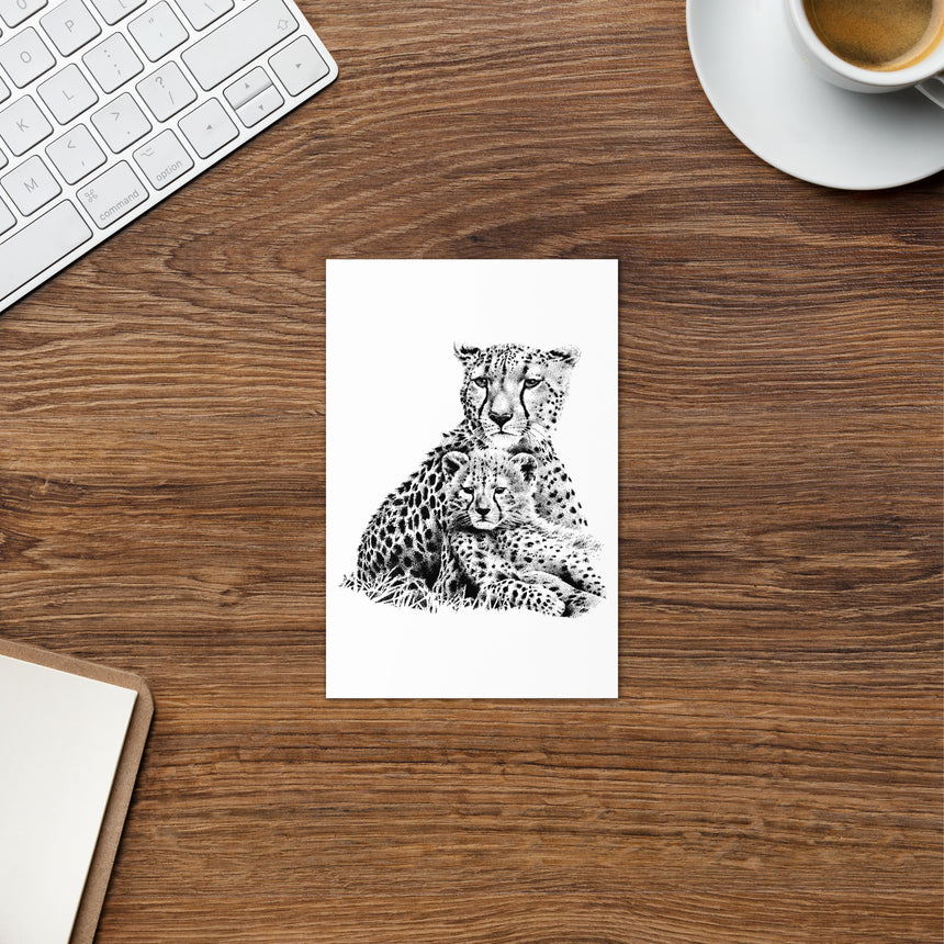 "Cheetah Kin" Greeting Card – 4" x 6"
