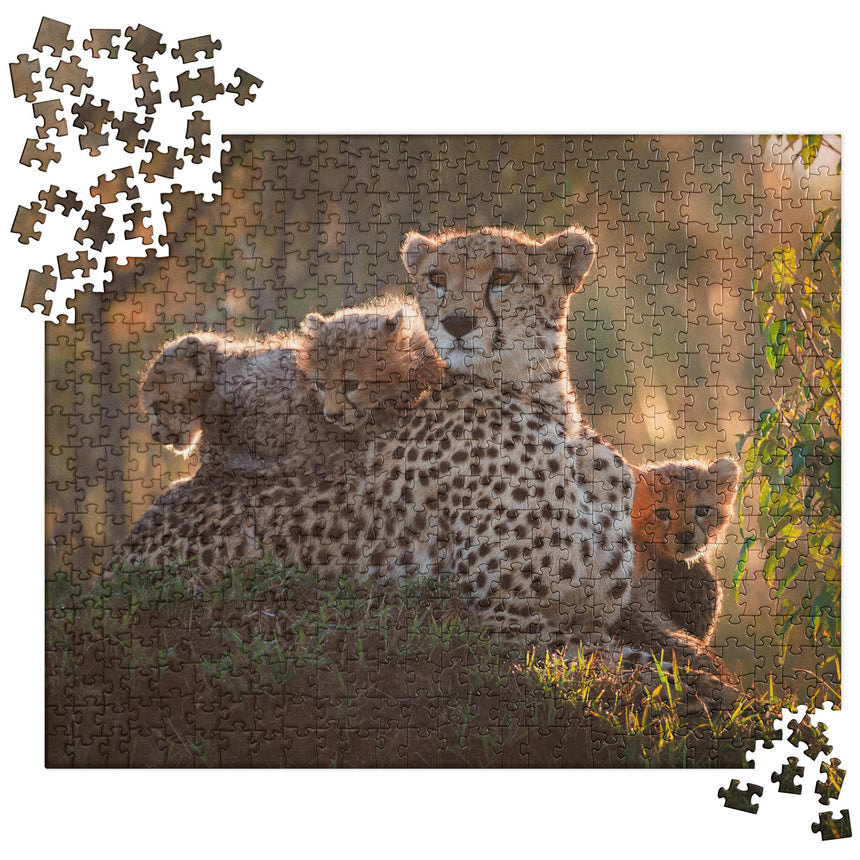 Bring Jonathan and Angela Scott's wildlife photographs to life with an immersive jigsaw puzzle of Shakira the cheetah mother and her cubs.
