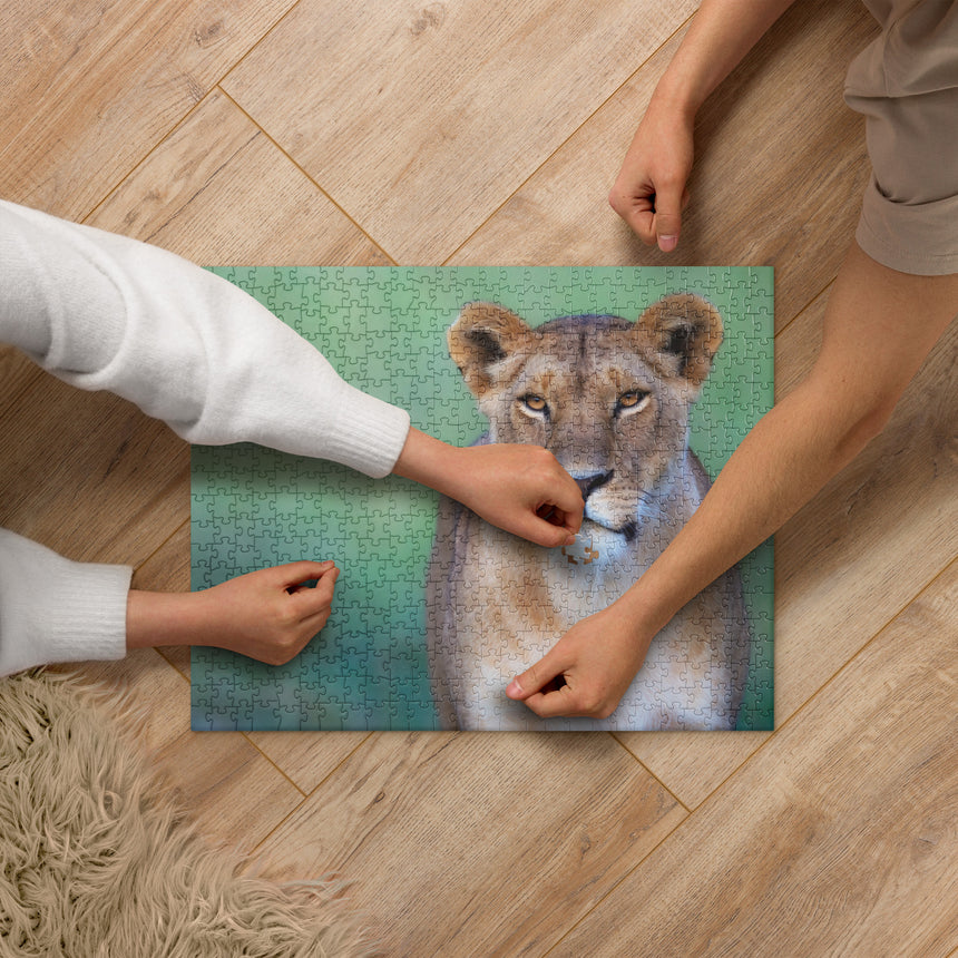 "Marsh Pride Lioness" Jigsaw Puzzle – Large