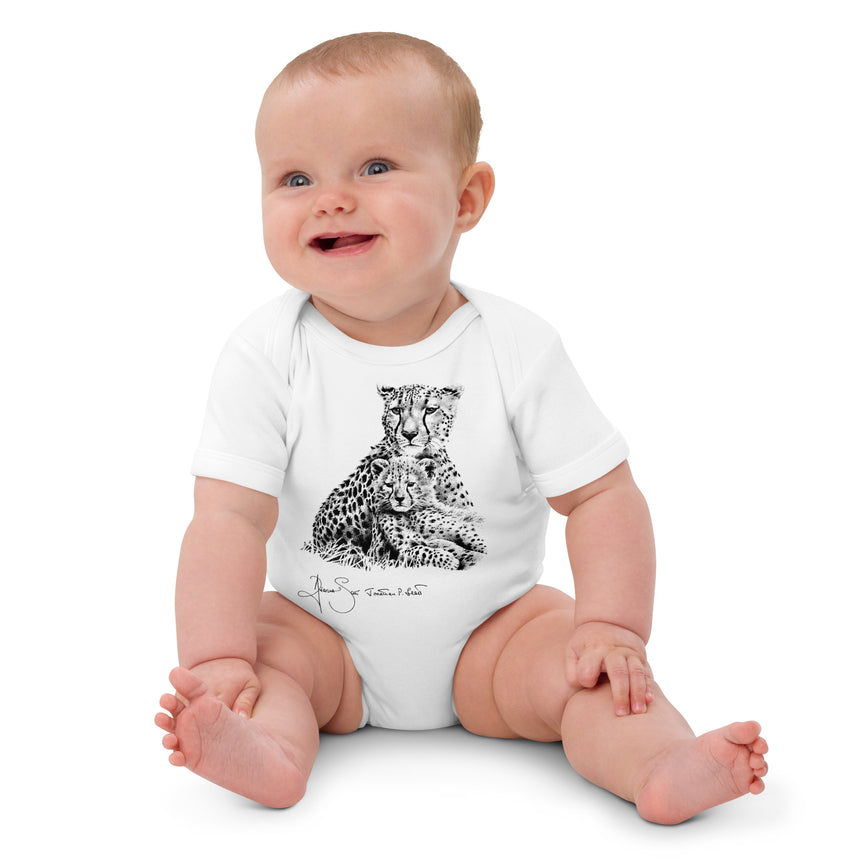 "Cheetah Kin" Organic Cotton Baby Bodysuit